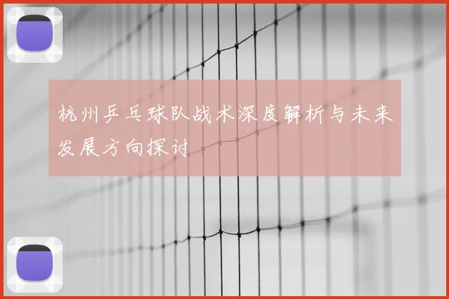 杭州乒乓球队战术深度解析与未来发展方向探讨